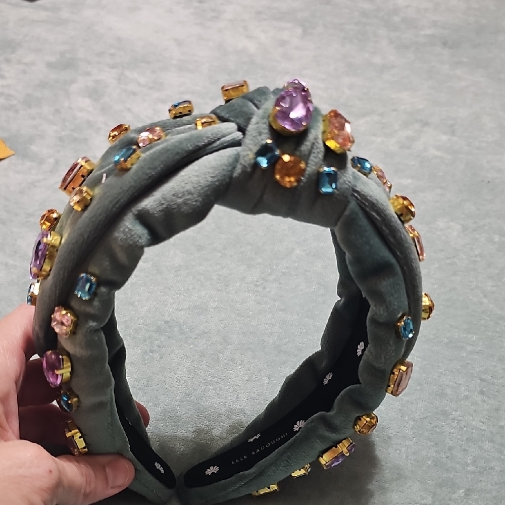Lele Sadoughi Blue Embellished Headband - Picture 4 of 4